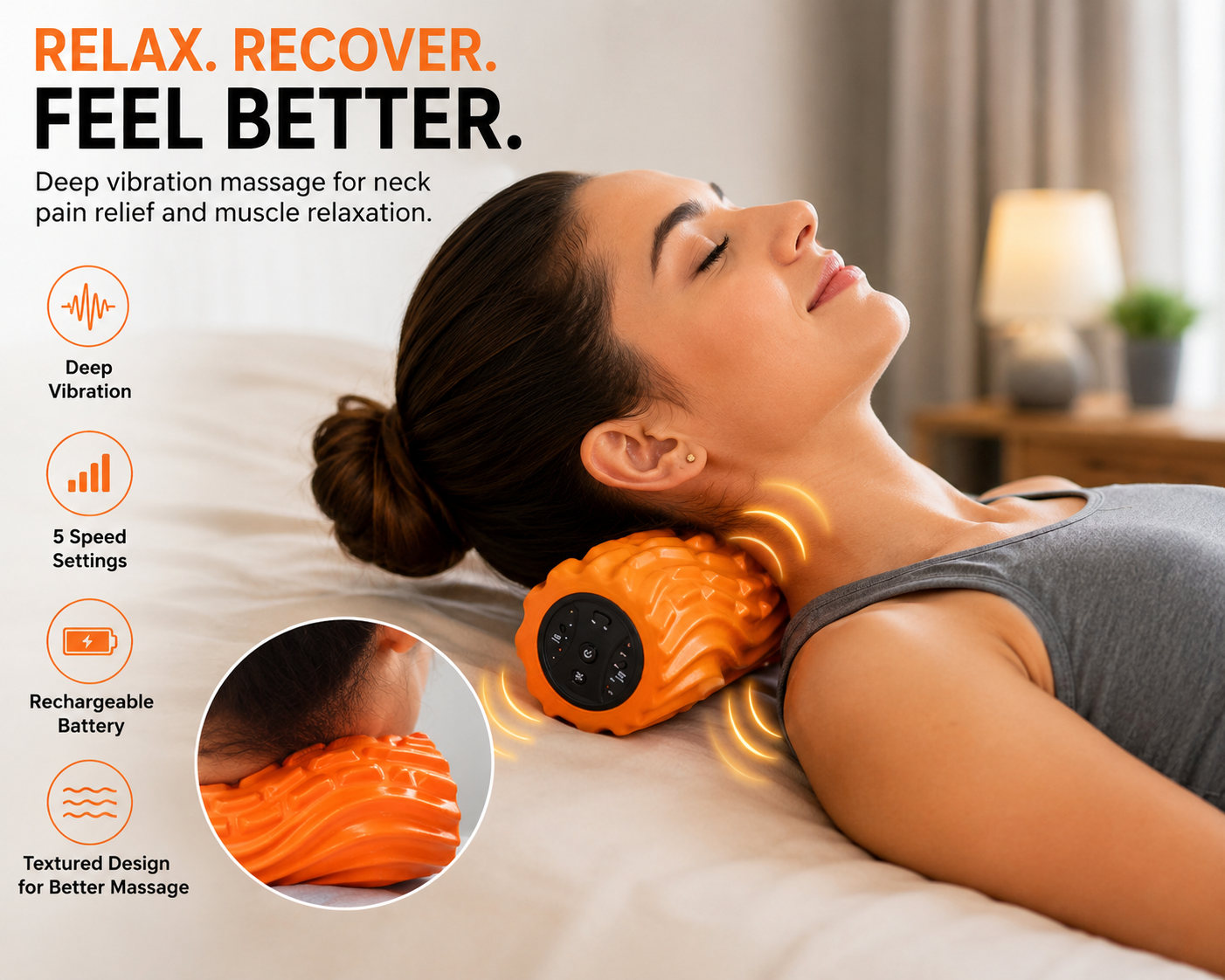 ZELEVOS USB Electric Deep Tissue Massage Roller ⚡💪