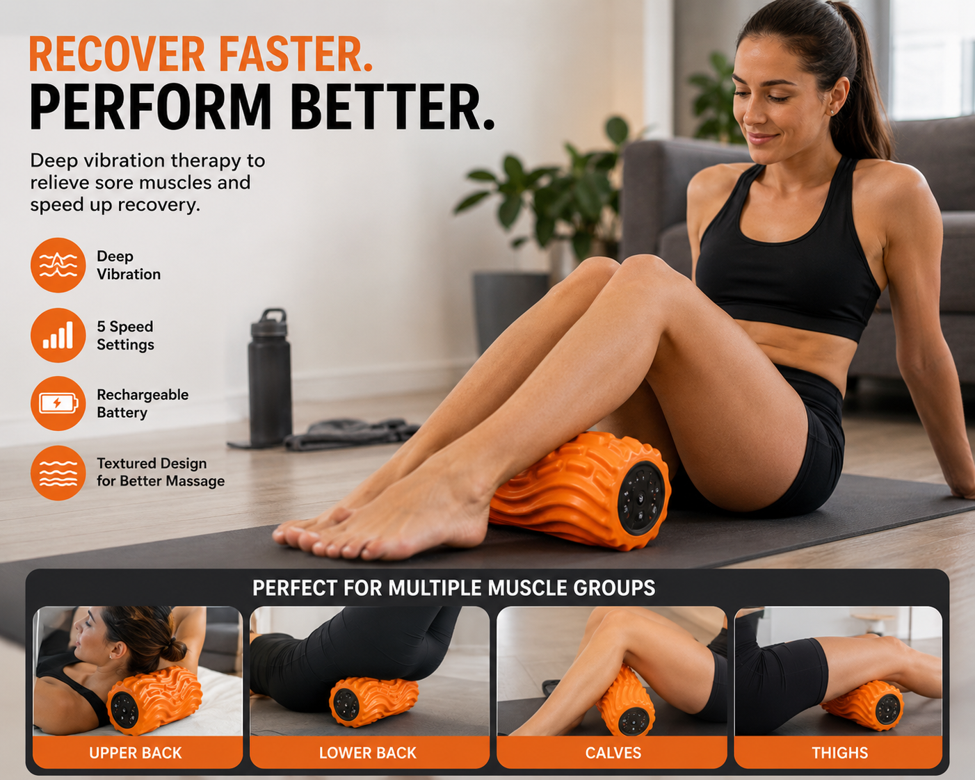 ZELEVOS USB Electric Deep Tissue Massage Roller ⚡💪