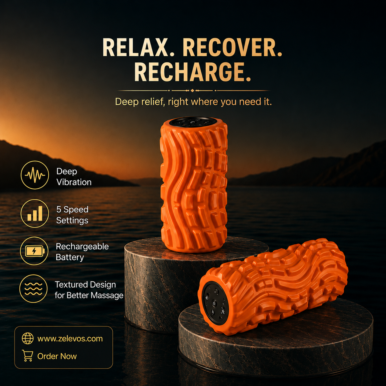 ZELEVOS USB Electric Deep Tissue Massage Roller ⚡💪